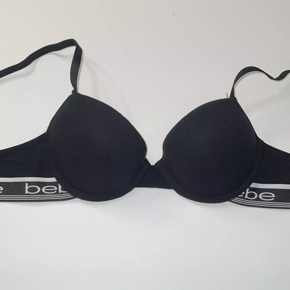 Bebe Logo Push Up Cotton Underwire Padded Bra. NWT size 36D ( the last Bra)